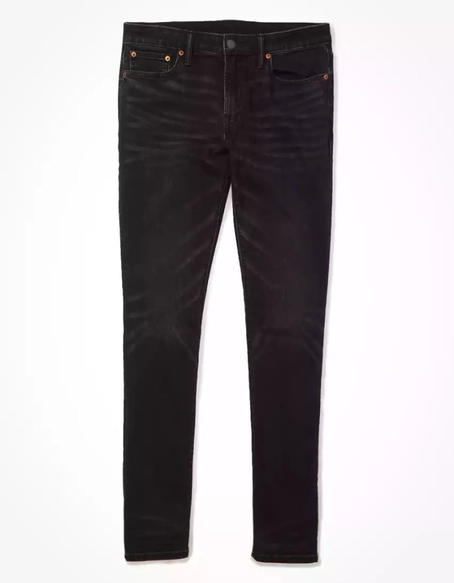 Jean American Eagle AE AirFlexSlim Noir Lavage Homme | GVC-24496214